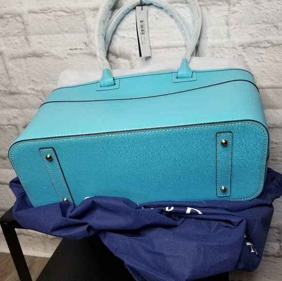 Dooney and Bourke Light Blue Saffiano Leather Tote - Picture 6 of 14